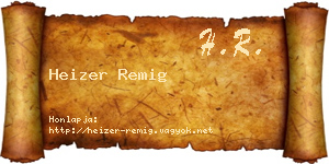 Heizer Remig névjegykártya